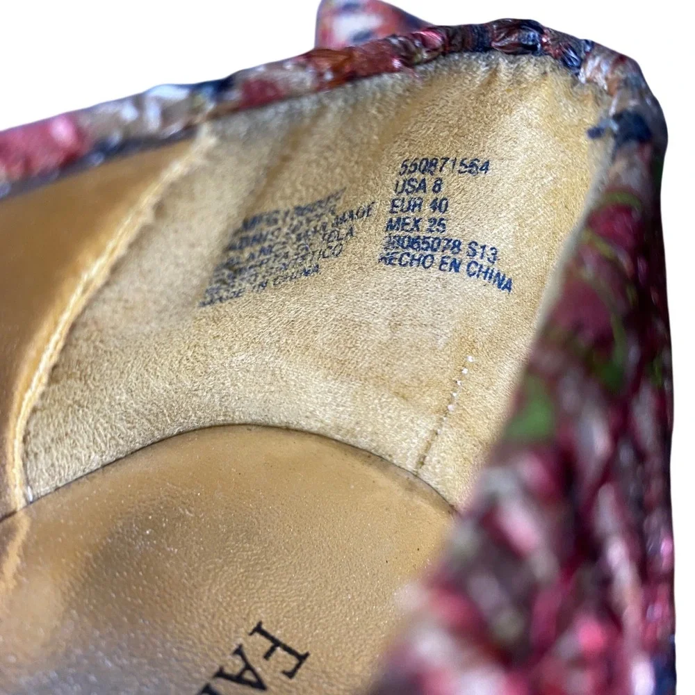 Faded Glory Women Boho Embroidered Peep Toe Cork Wedge Heels‎ Multicolor Size 8